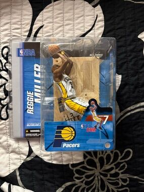Rare McFarlane NBA Reggie Miller Indiana Pacers Action Figure - Yellow, White